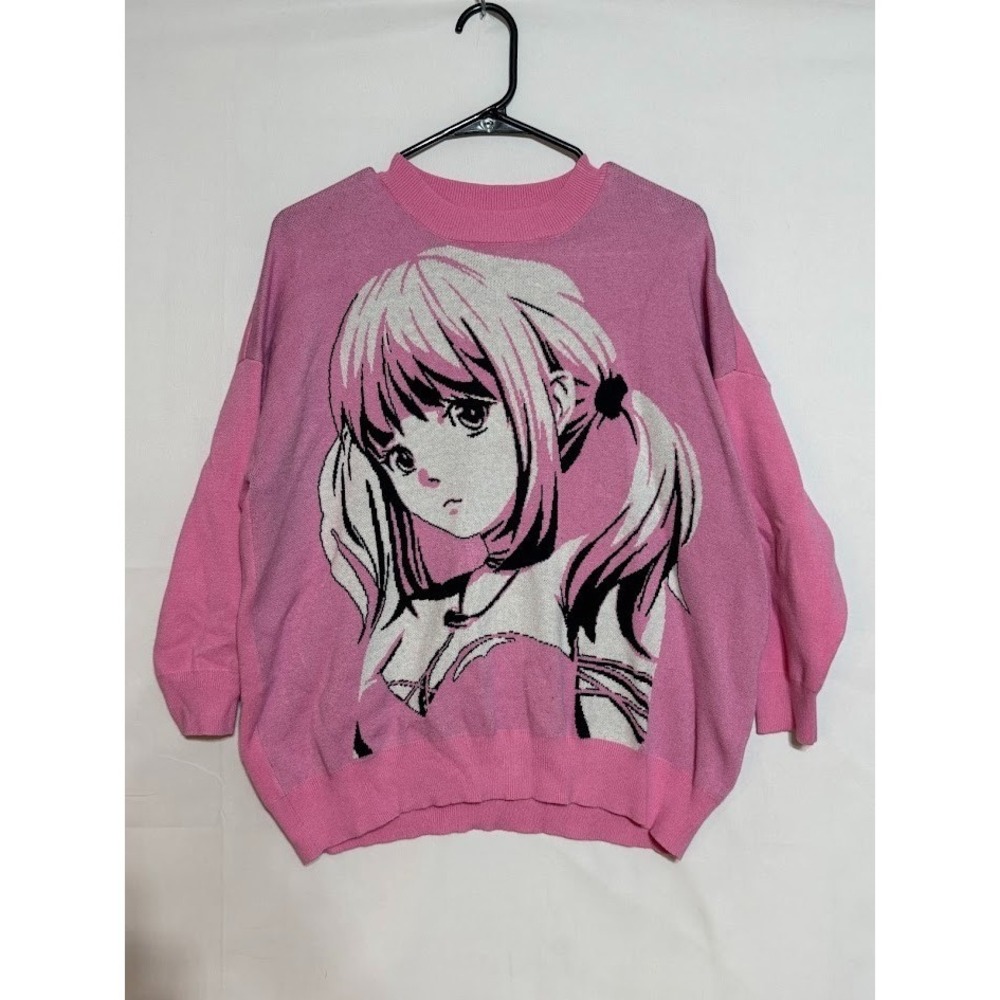 Death‎ Note Sweater Misa Amane Anime Knitted Gothic Womens Sweater S Pink